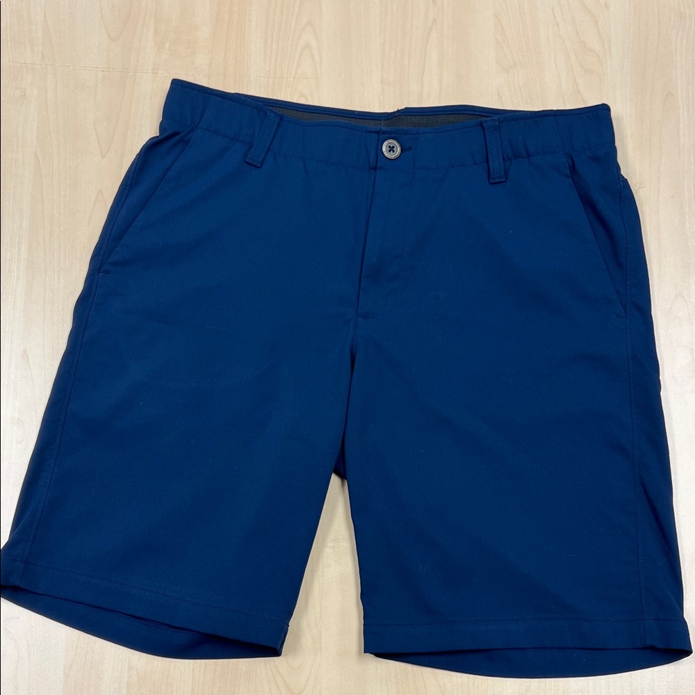 Under Armour Heatgear Blue Midrise Lightweight Athletic Golf Shorts 34